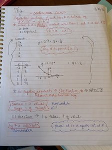 Graph and table of exponential function