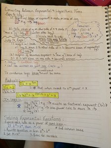 Converting between exponential and logarithmic forms