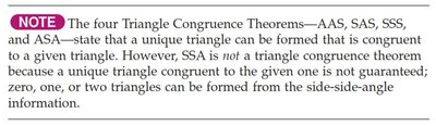 Explanation of why SSA is not a triangle congruence theorem