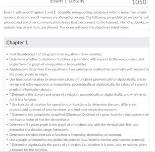 Exam 1 objectives and Chapter 1 topics