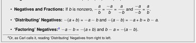Properties of Negatives