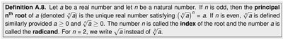 Definition of Principal nth Root