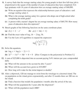 Exponential and logarithmic graphs