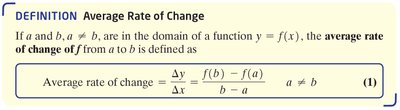 Definition of average rate of change