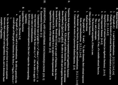 Review notes for exponential and logarithmic functions