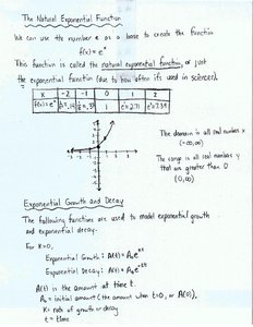 Natural Exponential Function and Growth/Decay