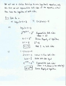 Solving Logarithmic Equations