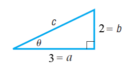 Right triangle with sides 2, 3, and sqrt(13)