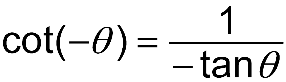 Negative-angle identity for cotangent