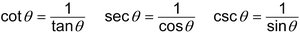 Reciprocal identities for trigonometric functions