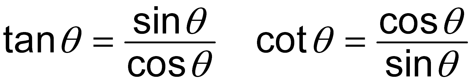 Quotient identities for tangent and cotangent