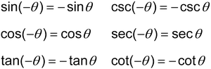 Even-odd identities for trigonometric functions