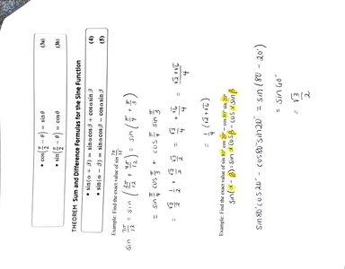 Sum and Difference Formulas for Sine with worked example