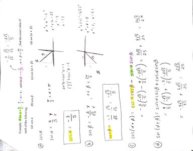 Worked example for sum and difference formulas with diagrams