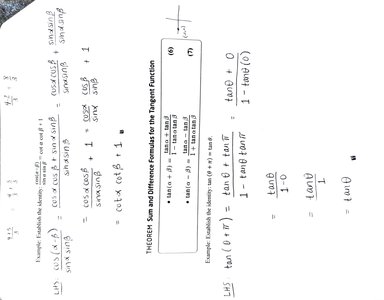 Sum and Difference Formulas for Tangent with worked example
