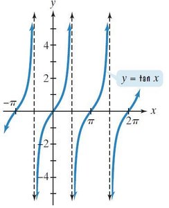 Graph of y = tan x