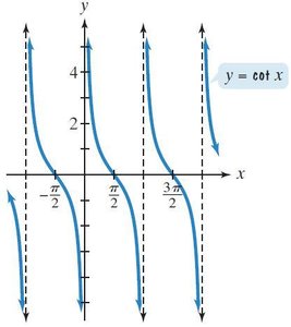 Graph of y = cot x