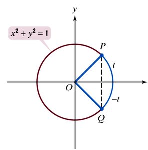 Even and odd trigonometric functions on the unit circle