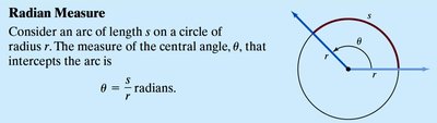 Radian measure: arc length and radius