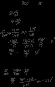 Degree and radian conversion calculations