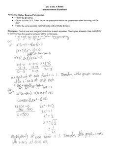 Factoring higher degree polynomials and multiplicity examples