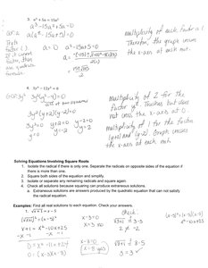 Solving equations with square roots and checking for extraneous solutions
