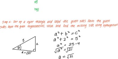 Right triangle with sides 2, sqrt(21), 5