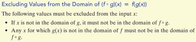 Excluding Values from the Domain of Composite Functions