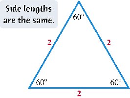 Equilateral triangle with 60 degree angles