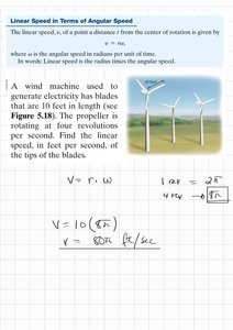 Wind machine linear speed example