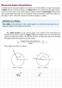 Central angle and radian definition