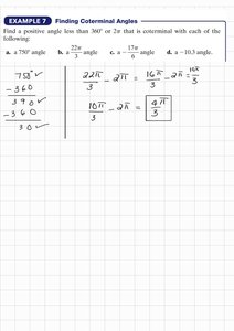 Worked examples of coterminal angles