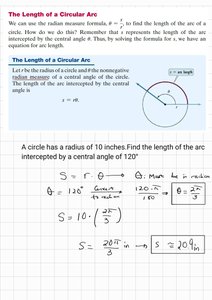 Arc length formula and example