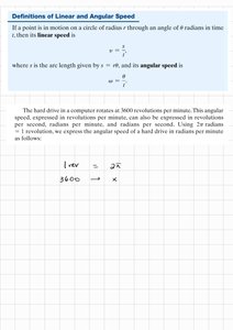Definition of linear and angular speed