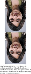 Upside-down faces illusion demonstrating naive realism
