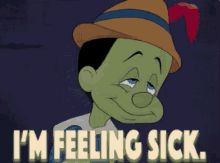 Pinocchio feeling sick meme, relevant to taste aversion