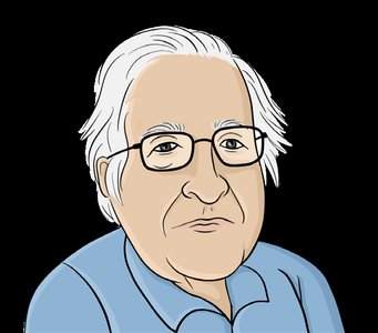 Illustration of Noam Chomsky