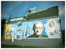 Mural representing cognitive psychology and its key figures