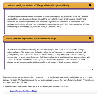 Summary of studies on loneliness and social capital