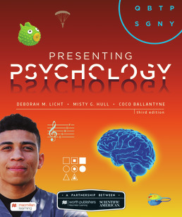 Cover of Presenting Psychology textbook, featuring brain illustration and scientific symbols