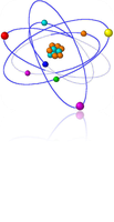 Atomic model representing natural sciences