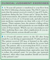 Clinical judgment exercises for pain management