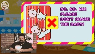 Warning sign about not shaking a baby