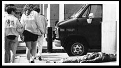 Bystanders walking past a person in need