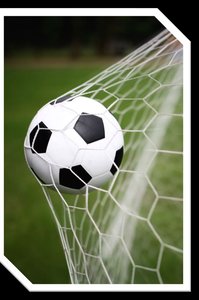 Soccer ball in net, illustrating object control skills