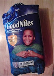 GoodNites package, representing bedwetting solutions