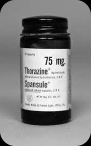 Thorazine bottle, early antipsychotic medication