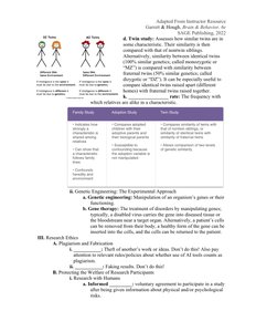 Twin study diagram and family study table