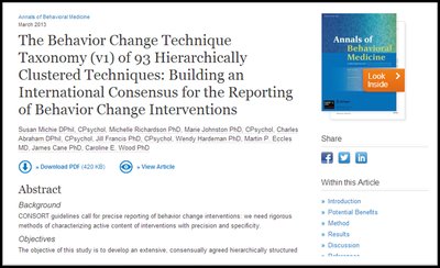 Behavior Change Technique Taxonomy article screenshot