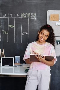 A girl engaging in learning
